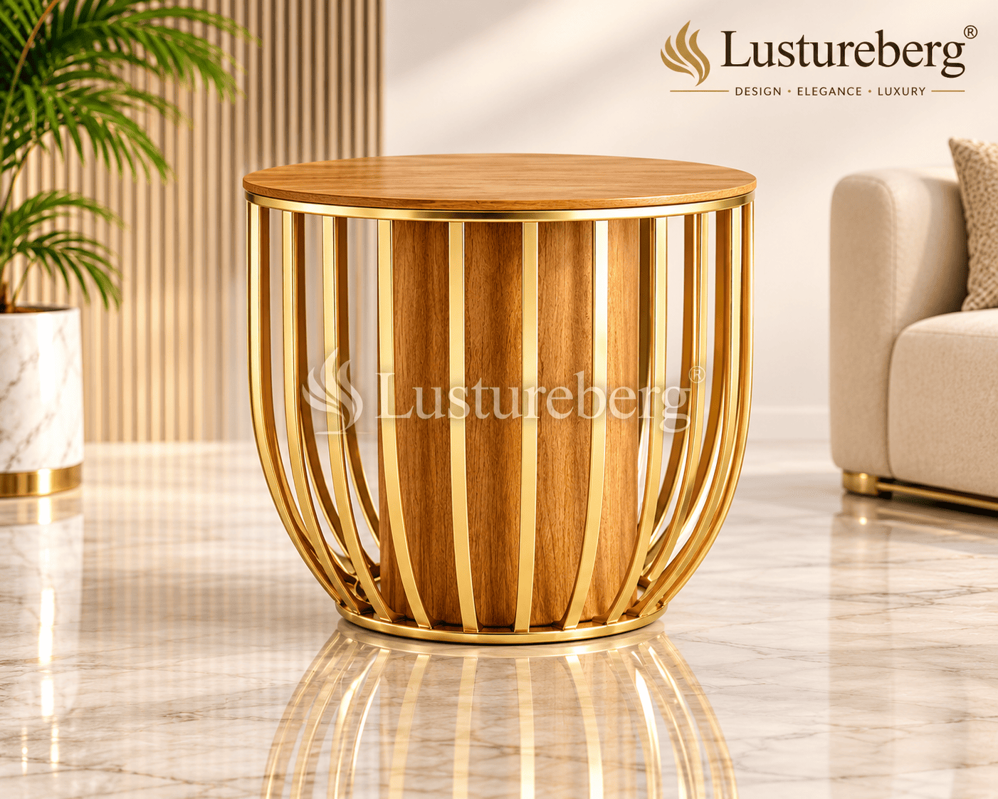 LB CT 18 - LUSTUREBERG® ROYAL GOLD ACCENT TABLE