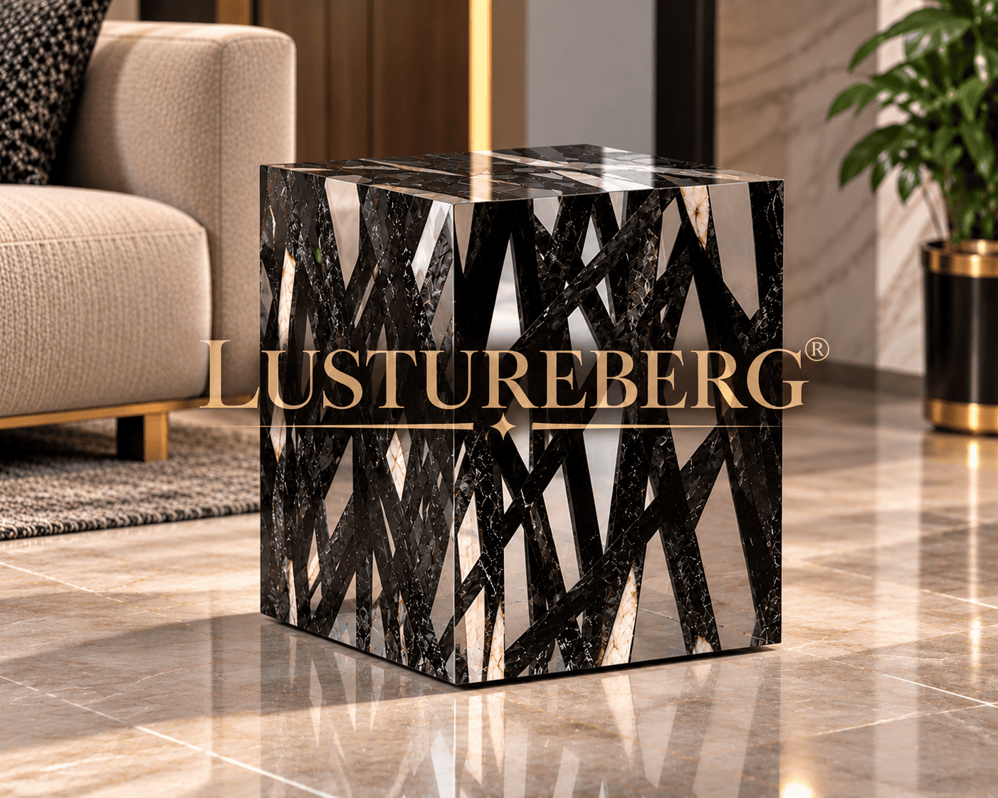 LB CT 19 - Lustureberg® Noir Luxe Cube Table